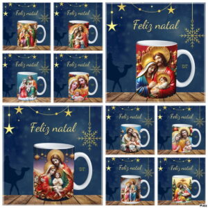 10 Artes para Caneca Presépio em Jpg - Arquivo Digital