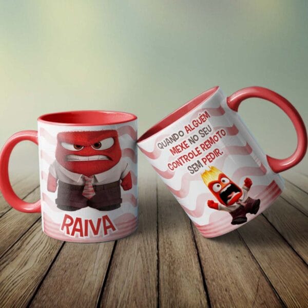 10 Estampas Caneca DivertidaMente 2 Editáveis em Corel Draw