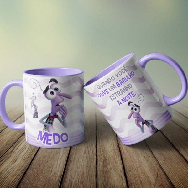 10 Estampas Caneca DivertidaMente 2 Editáveis em Corel Draw