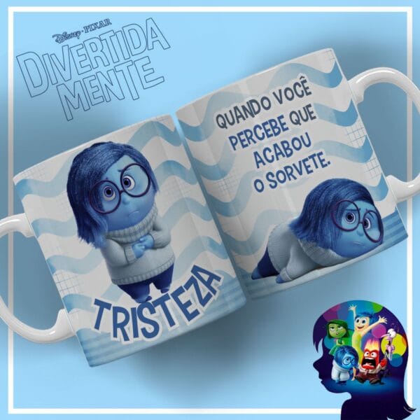 10 Estampas Caneca DivertidaMente 2 Editáveis em Corel Draw