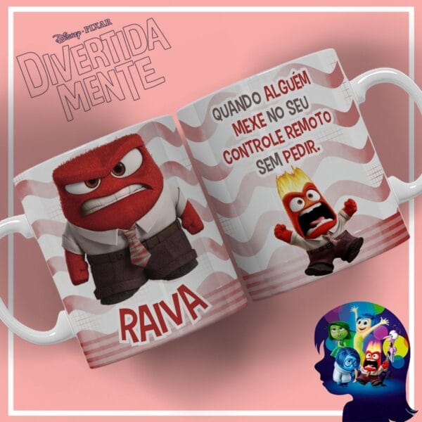 10 Estampas Caneca DivertidaMente 2 Editáveis em Corel Draw
