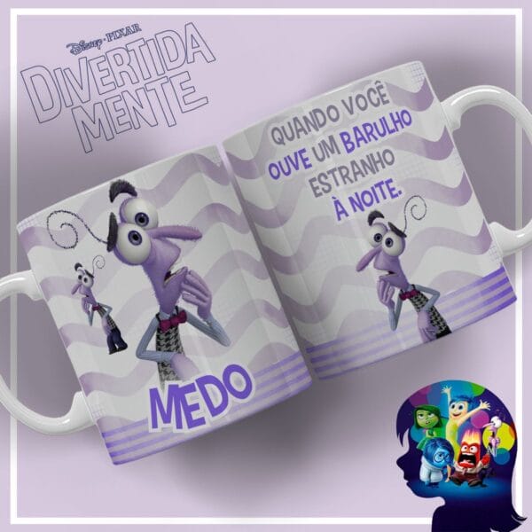 10 Estampas Caneca DivertidaMente 2 Editáveis em Corel Draw