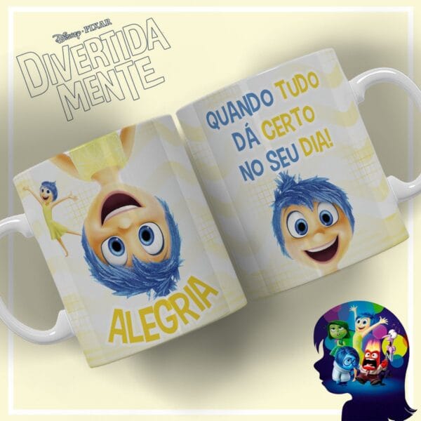 10 Estampas Caneca DivertidaMente 2 Editáveis em Corel Draw