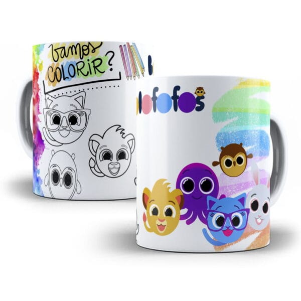 10 Estampas Caneca Infantil Personagens P Colorir Corel Draw