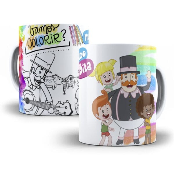10 Estampas Caneca Infantil Personagens P Colorir Corel Draw