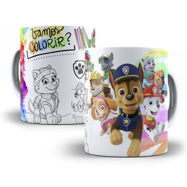 10 Estampas Caneca Infantil Personagens P Colorir Corel Draw