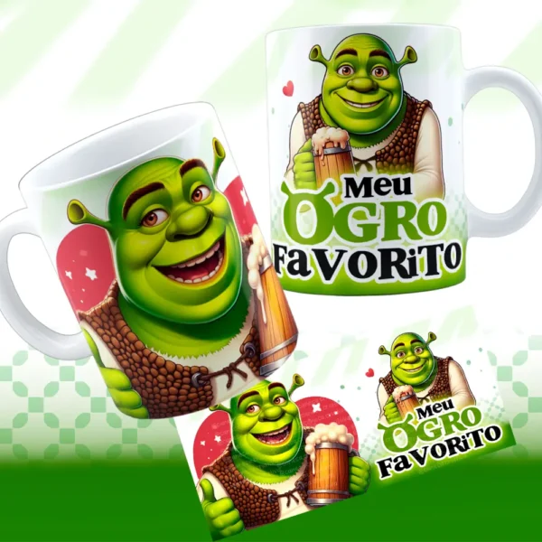 12 Artes Digitais para Caneca Dia dos Namorados Shuerk e Fiona