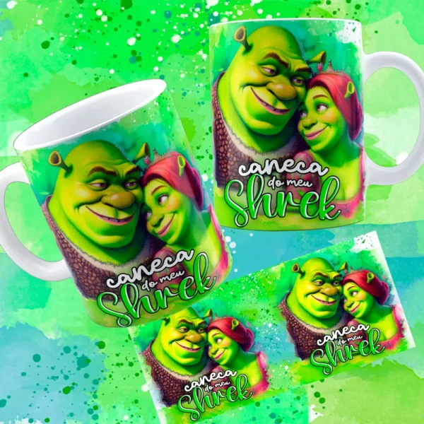 12 Artes Digitais para Caneca Dia dos Namorados Shuerk e Fiona