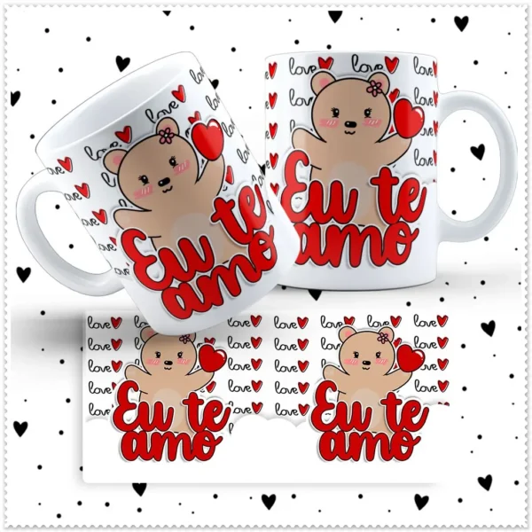 12 Designs Românticos de Ursinho para Canecas de Namorados