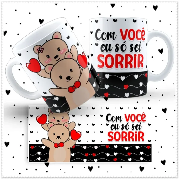12 Designs Românticos de Ursinho para Canecas de Namorados