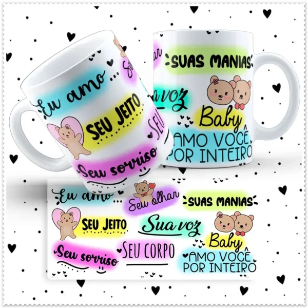 12 Designs Românticos de Ursinho para Canecas de Namorados