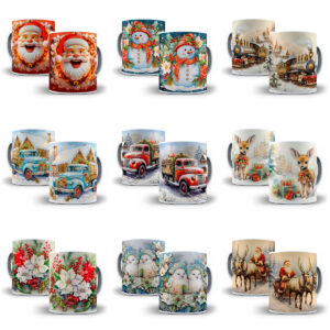 130 Artes Para Caneca Natal 3D Arquivos Png Sublimação