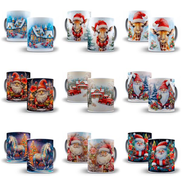 130 Artes Para Caneca Natal 3D Arquivos Png Sublimação