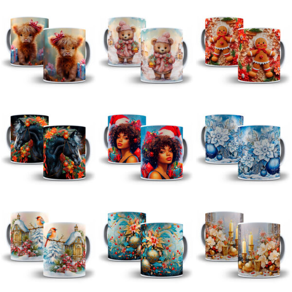 130 Artes Para Caneca Natal 3D Arquivos Png Sublimação