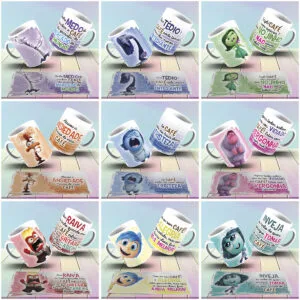 15 Artes Caneca Divertida Mente 2 Arquivos Png Sublimação
