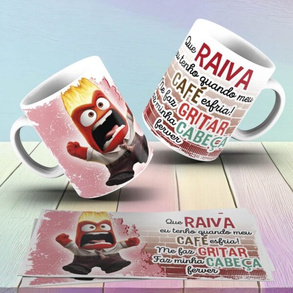 15 Artes Caneca Divertida Mente 2 Arquivos Png Sublimação