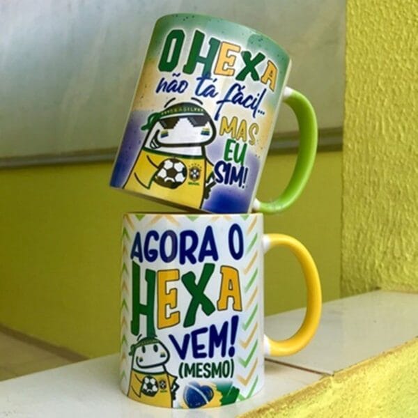 15 Artes Caneca Flork Brasil Torcedor Copa Mundo Sublimação