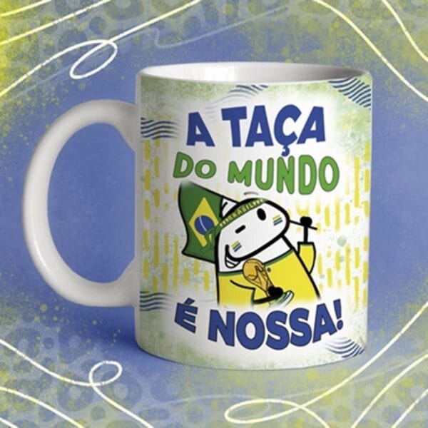 15 Artes Caneca Flork Brasil Torcedor Copa Mundo Sublimação