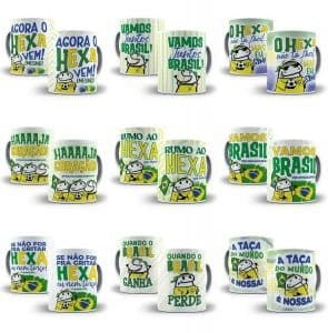 15 Artes Caneca Flork Brasil Torcedor Copa Mundo Sublimação