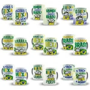 15 Artes Caneca Flork Brasil Torcedor Copa Mundo Sublimação 4 15 Artes Caneca Flork Brasil Torcedor Copa Mundo Sublimação