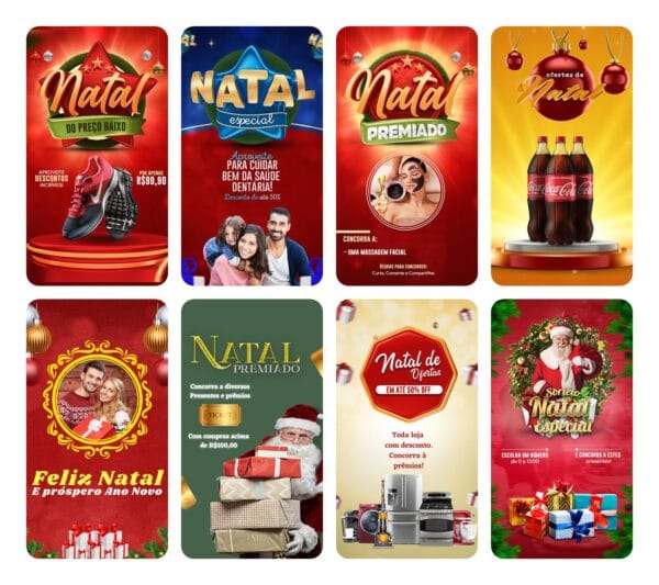 150 Artes Canva Natal Template Canva Editáveis + Bônus