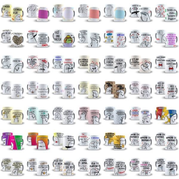 +1600 Artes Caneca Flork Bento Meme Arquivo Digital