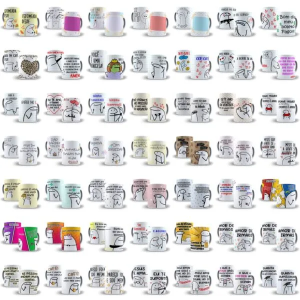 +1600 Artes Caneca Flork Bento Meme Arquivo Digital