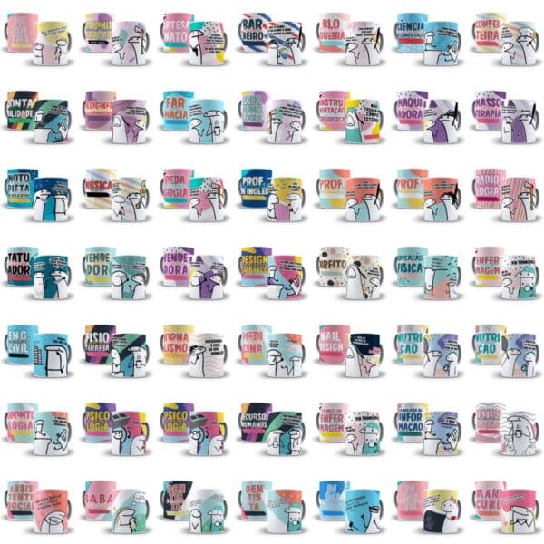 +1600 Artes Caneca Flork Bento Meme Arquivo Digital