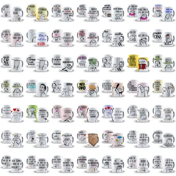 +1600 Artes Caneca Flork Bento Meme Arquivo Digital