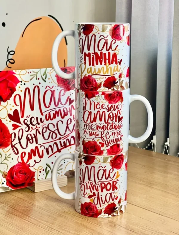18 Artes de Caneca para Dia das Mães com Tema Floral