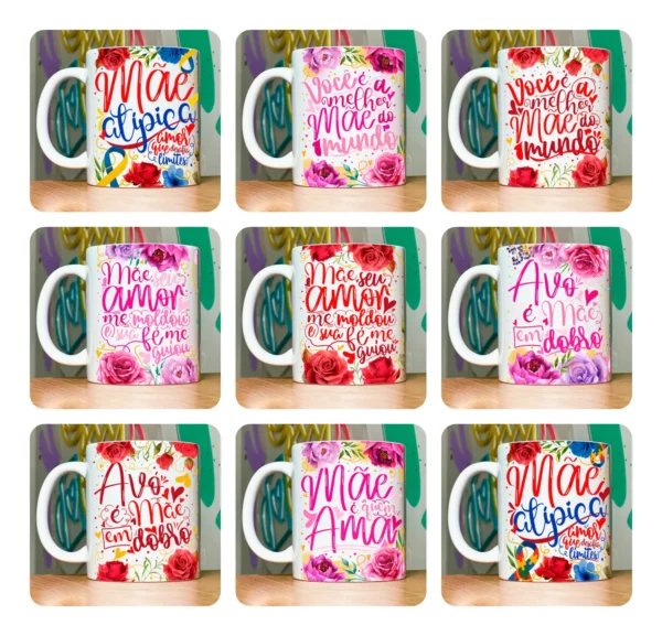 18 Artes de Caneca para Dia das Mães com Tema Floral