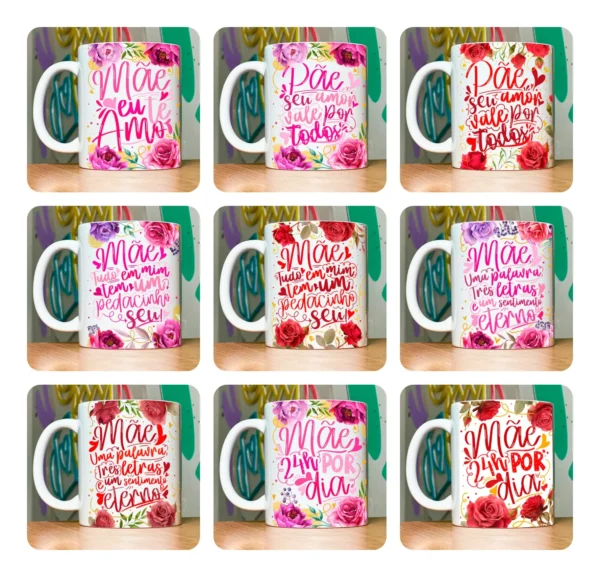 18 Artes de Caneca para Dia das Mães com Tema Floral