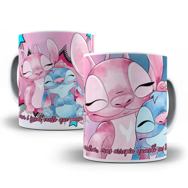 18 Artes Temáticas de Stitch para Caneca - Dia dos Namorados