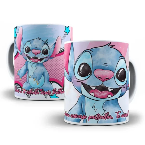 18 Artes Temáticas de Stitch para Caneca - Dia dos Namorados