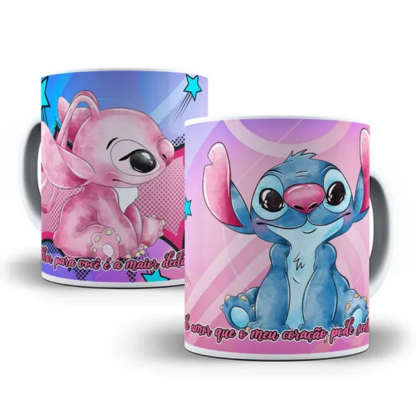 18 Artes Temáticas de Stitch para Caneca - Dia dos Namorados