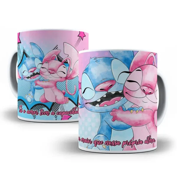 18 Artes Temáticas de Stitch para Caneca - Dia dos Namorados