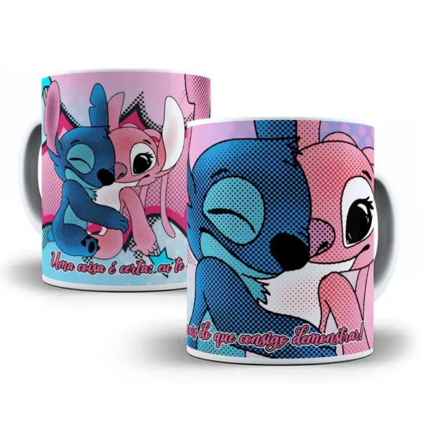 18 Artes Temáticas de Stitch para Caneca - Dia dos Namorados