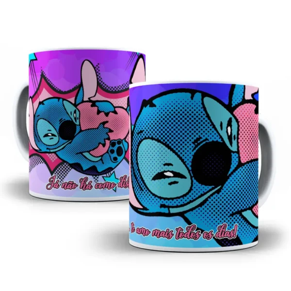 18 Artes Temáticas de Stitch para Caneca - Dia dos Namorados