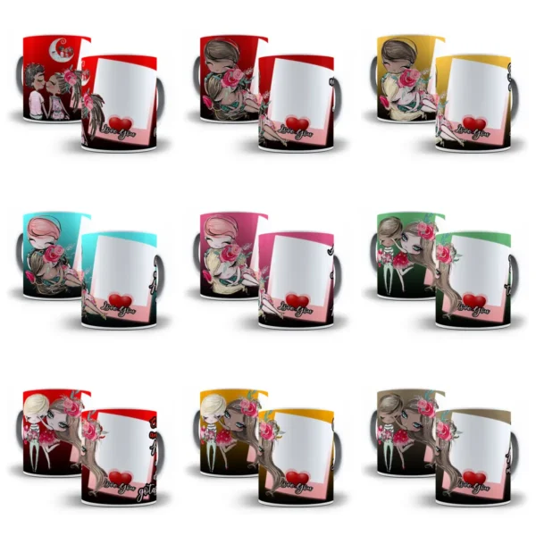 20 Templates Exclusivos para Canecas - Dia dos Namorados