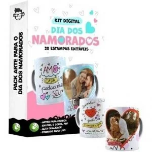 20 Artes Dia Dos Namorados P3 Sublimação Editável Corel