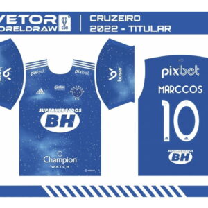Arte Vetor Camisa Cruzeiro 1 Titular 2022-2023 Cdr Corel