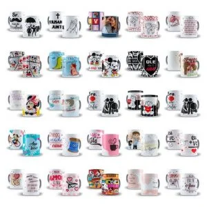 Combo Artes Canecas Namorados +500 Arquivos Sublimação