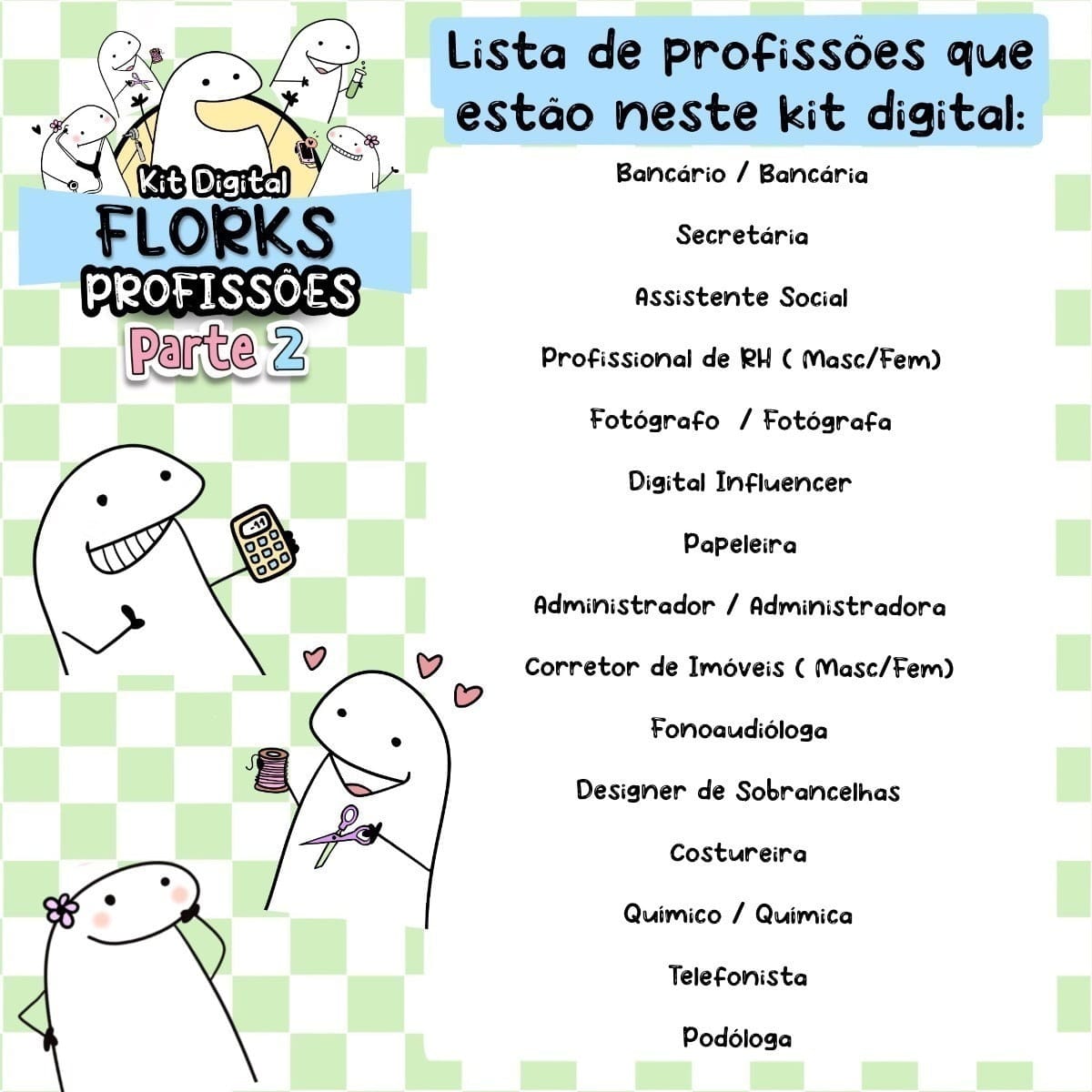 Estampas Flork Canecas: Secretária, Bancária (PNG) 3 Estampas Flork Canecas Secretaria Bancaria Png 3