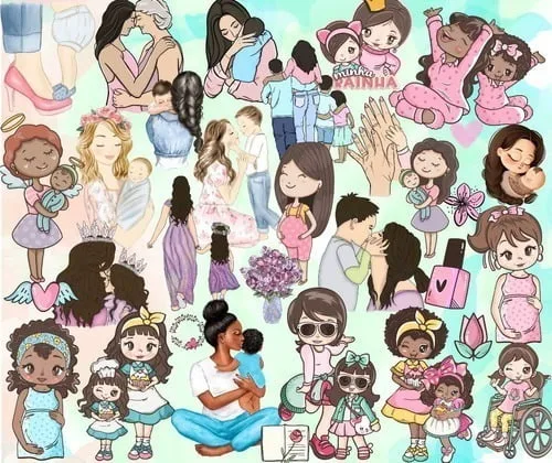 Kit Arquivo Lettering Frases Dia Das Mães Png Fofo Mimo Arte