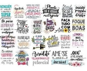 Kit Arquivos Digitais Lettering Frases Motivacionais Png