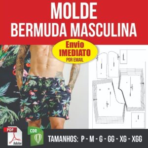 Molde Bermuda Masculina - P Ao Xgg Em Pdf E Corel - Digital