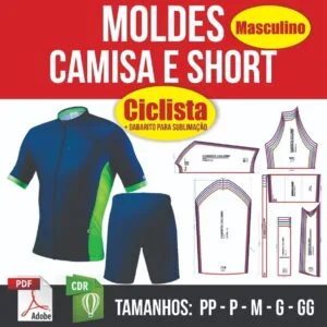 Molde Camisa E Short Para Ciclista Ciclismo *em Pdf E Corel