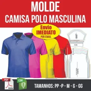 Molde Camisa Polo Masculina Trad Modelagem Em Pdf E Corel