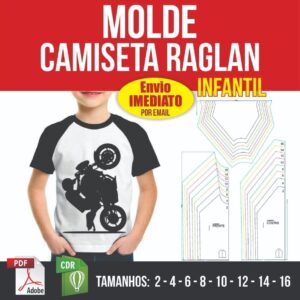 Molde Camiseta Raglan Infantil Manga Curta (2 Ao 16) Digital