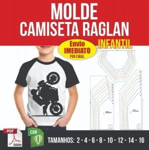 Molde Camiseta Raglan Infantil Manga Curta (2 Ao 16) Digital